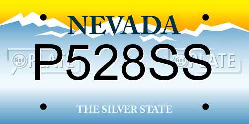 P528SS Nevada License Plate