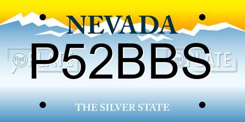 P52BBS Nevada License Plate