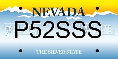 P52SSS Nevada License Plate
