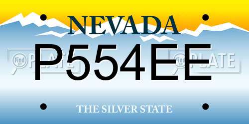P554EE Nevada License Plate