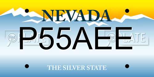 P55AEE Nevada License Plate