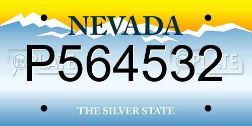 P564532 Nevada License Plate