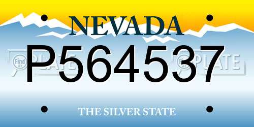 P564537 Nevada License Plate