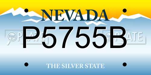 P5755B Nevada License Plate
