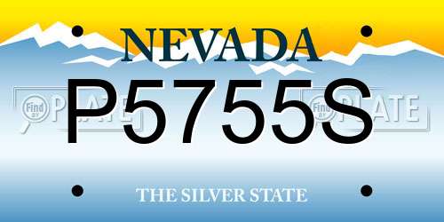 P5755S Nevada License Plate