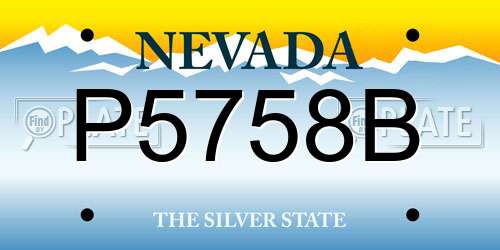 P5758B Nevada License Plate