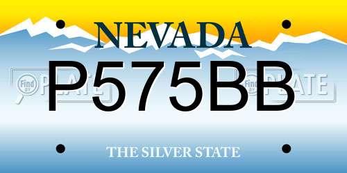 P575BB Nevada License Plate