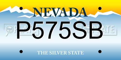P575SB Nevada License Plate