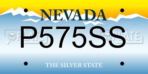 P575SS Nevada License Plate