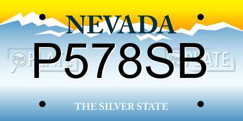 P578SB Nevada License Plate
