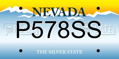 P578SS Nevada License Plate