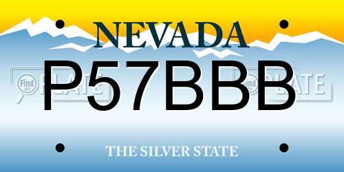 P57BBB Nevada License Plate