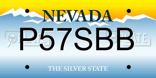 P57SBB Nevada License Plate