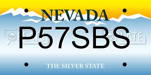 P57SBS Nevada License Plate