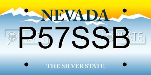 P57SSB Nevada License Plate