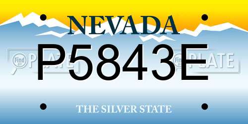 P5843E Nevada License Plate