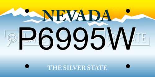 P6995W Nevada License Plate