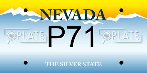 P71 Nevada License Plate