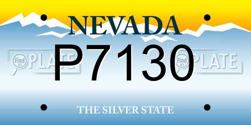 P7130 Nevada License Plate
