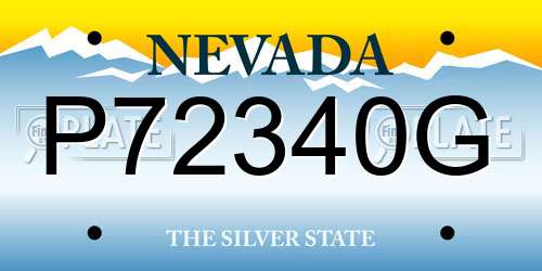 P72340G Nevada License Plate