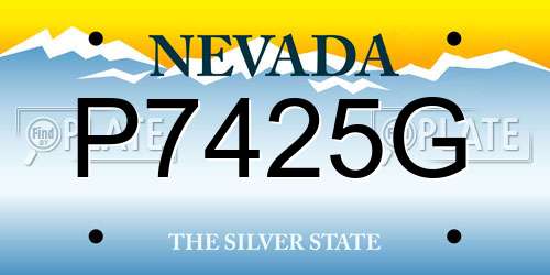 P7425G Nevada License Plate