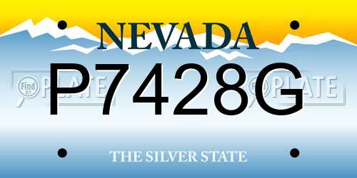P7428G Nevada License Plate