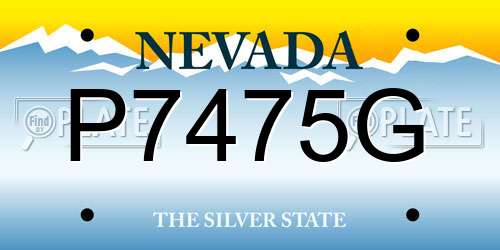 P7475G Nevada License Plate