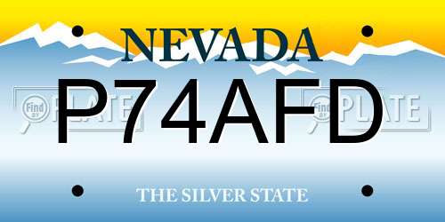 P74AFD Nevada License Plate