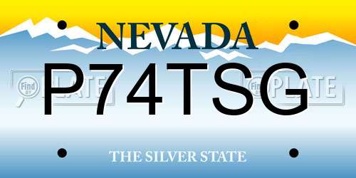 P74TSG Nevada License Plate
