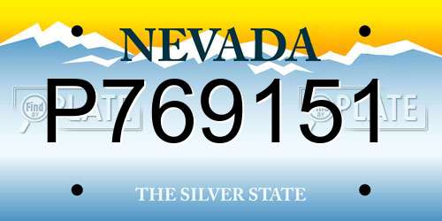P769151 Nevada License Plate