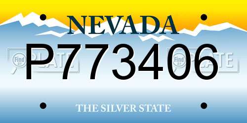 P773406 Nevada License Plate