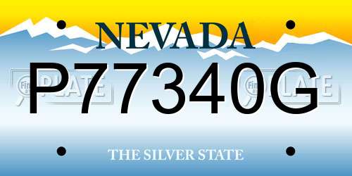 P77340G Nevada License Plate