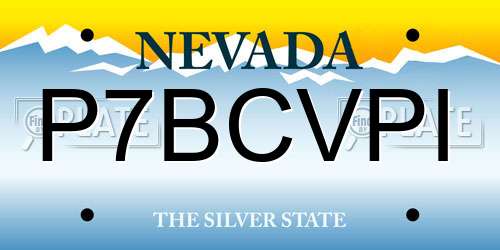 P7BCVPI Nevada License Plate
