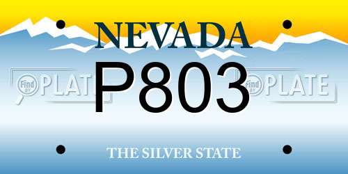 P803 Nevada License Plate