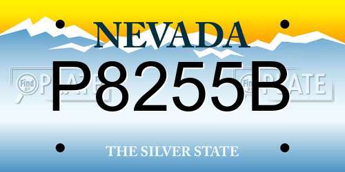 P8255B Nevada License Plate