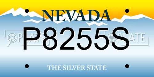 P8255S Nevada License Plate