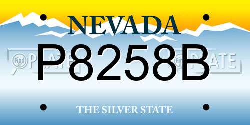 P8258B Nevada License Plate