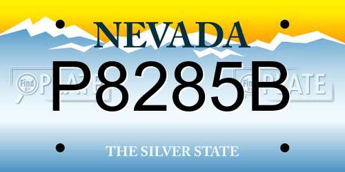 P8285B Nevada License Plate