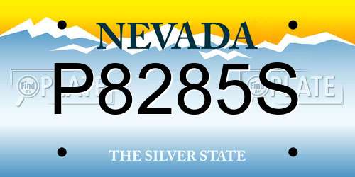 P8285S Nevada License Plate