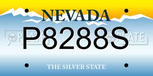 P8288S Nevada License Plate