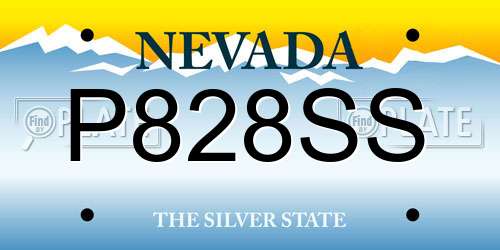 P828SS Nevada License Plate