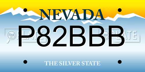 P82BBB Nevada License Plate