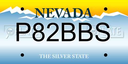 P82BBS Nevada License Plate