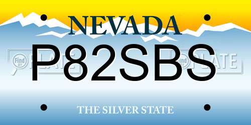P82SBS Nevada License Plate