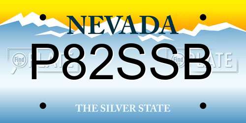 P82SSB Nevada License Plate