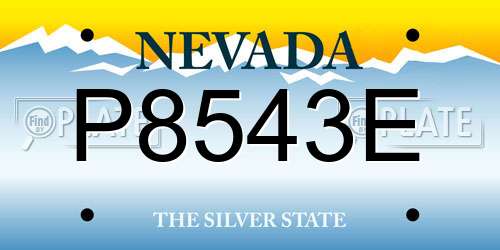 P8543E Nevada License Plate