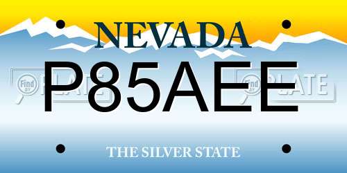 P85AEE Nevada License Plate
