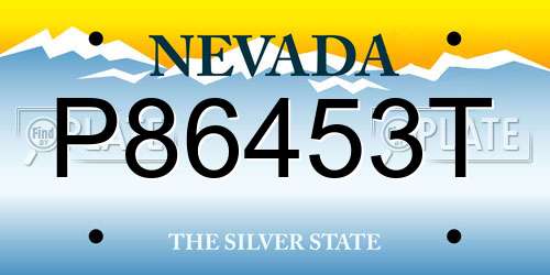 P86453T Nevada License Plate