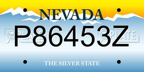 P86453Z Nevada License Plate