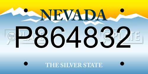 P864832 Nevada License Plate